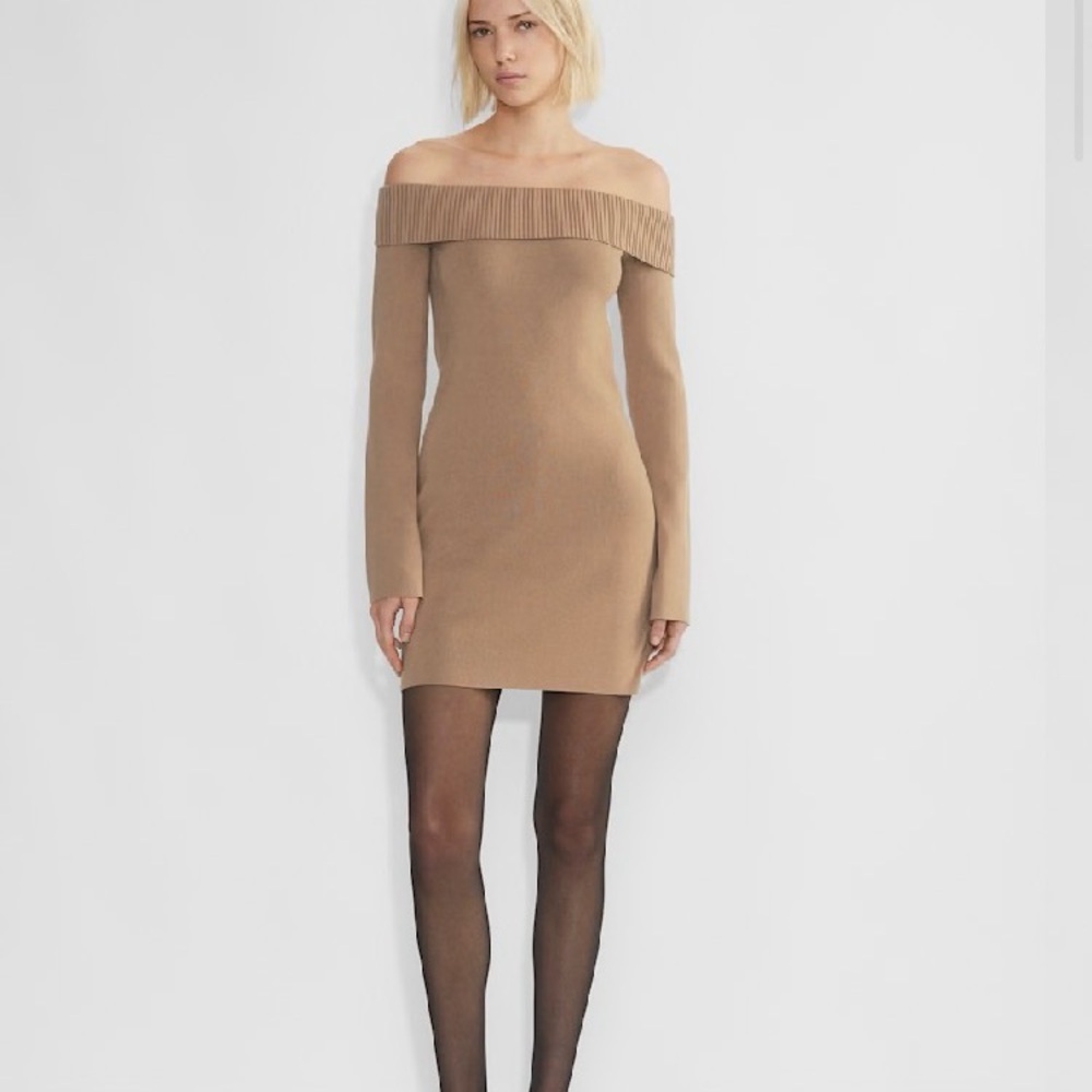 Sunday Best Firebird long sleeve sweater dress off shoulder